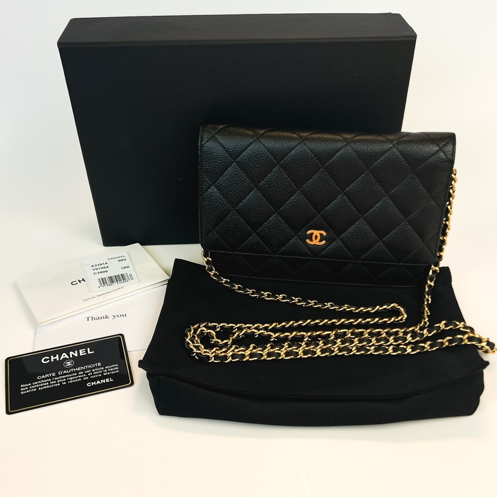 Chanel WOC - Full Set - Black Caviar Gold Hardware Made in France 2015